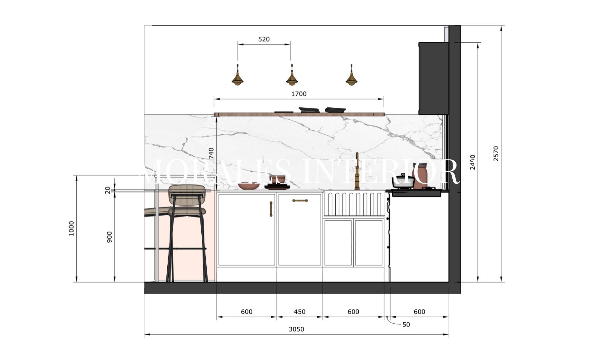 Custom Kitchen Working Drawings Elevations for Builders | Scaled Floor ...