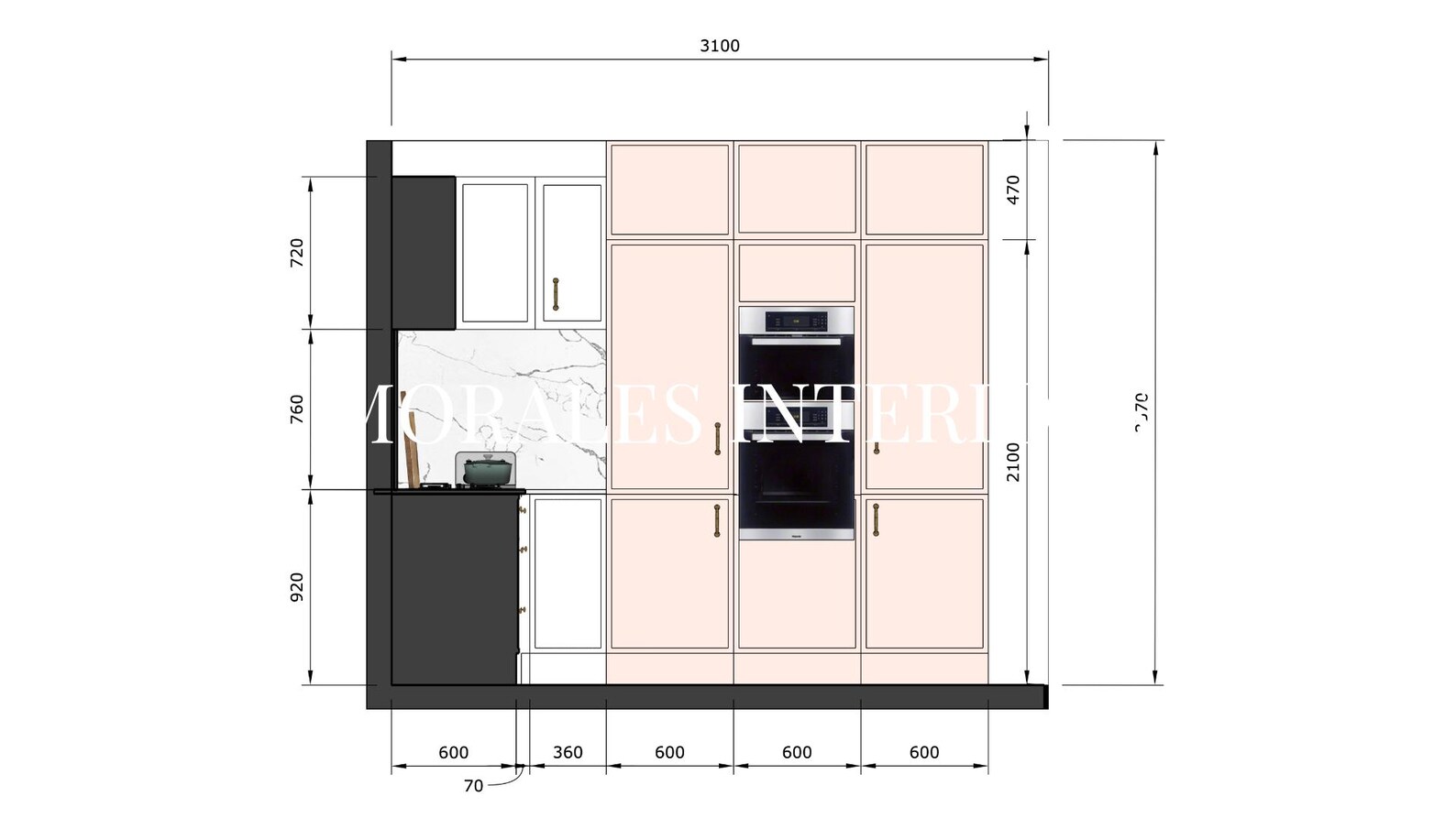 Custom Kitchen Working Drawings Elevations for Builders | Scaled Floor ...