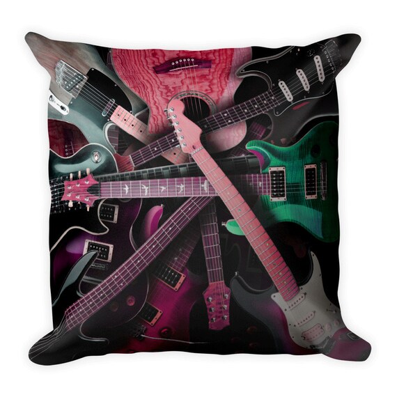 Guitar Gifts Guitar Throw Pillow This Electric Guitar Pillow Etsy