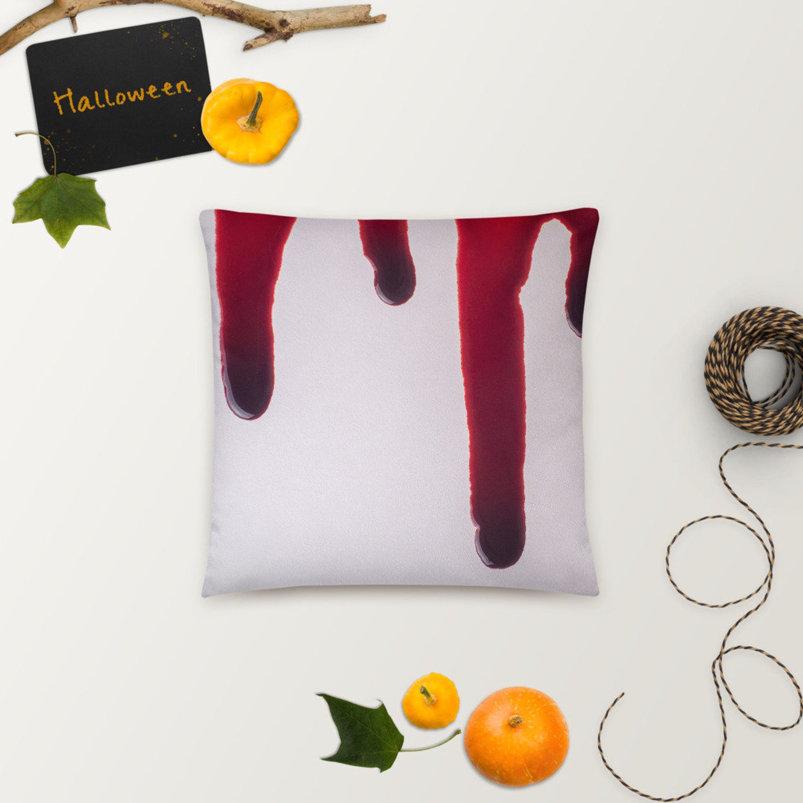 Dripping Blood Pillow Halloween Pillowcase Horror Gifts Etsy