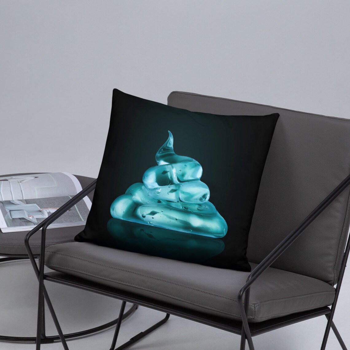 Poop Pillow Neon Blue Pillow Neon Pillow Poop Shit Etsy