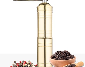 Handmade Turkish Coffee Grinder: Adjustable Spice Mill, Ottoman Style Decor 18/23 cm