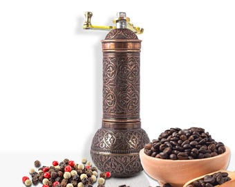 Macinacaffè turco fatto a mano: macina spezie ricaricabile 18 cm