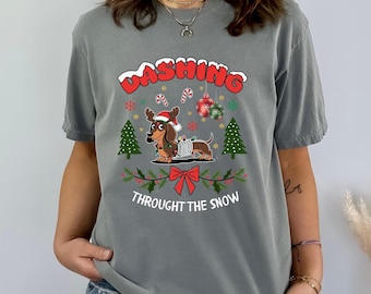 Comfort Colors®Dashing through The Snow Slink Dog Christmas Sweatshirt, Disney Toy Story Merry Christmas Sweater, Disneyland Family