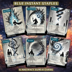 Blue Magic Sumi-E Instant Set Proxy | Japanese Style | Playtest Cards | EDH Cardgame | Commander | Counterspell