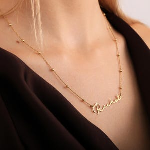 14K Gold Namenskette, personalisierte Name Anhänger Halskette, Benutzerdefinierte Name Halskette, Minimalist Name Schmuck für Frauen, Geschenk für sie