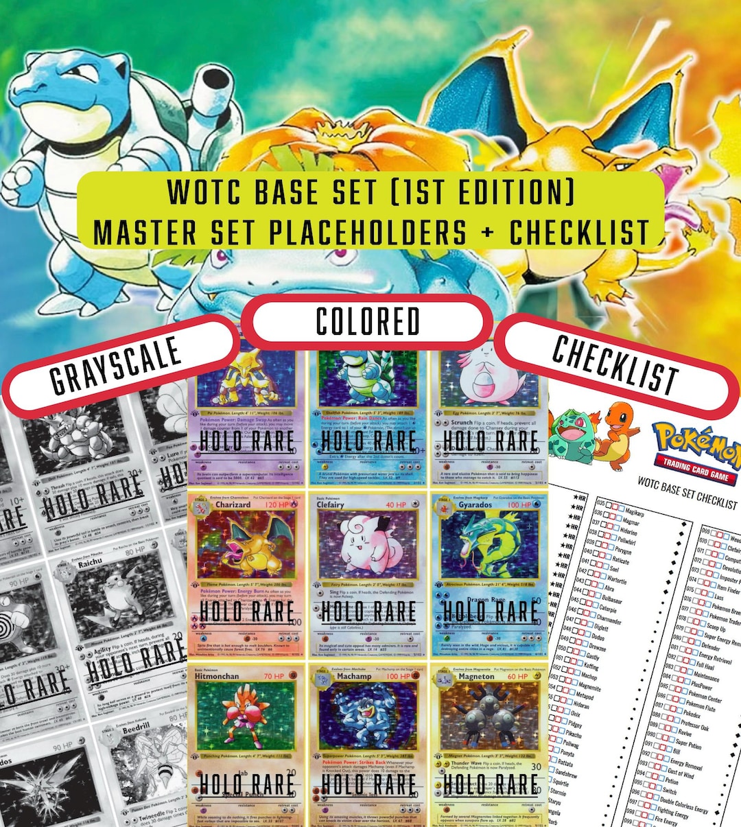 Pokémon TCG Base Set [1st Edition] Master Set Binder Placeholders ...
