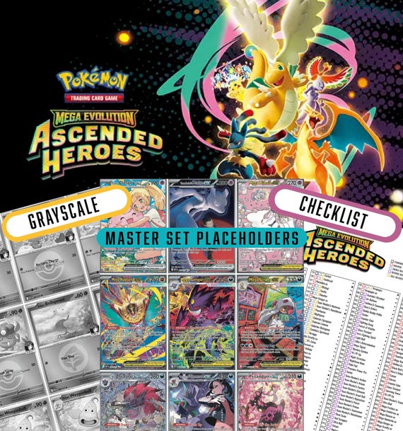 Pokémon TCG Ascended Heroes Master Set Binder Placeholders +