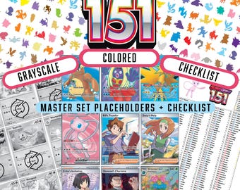 Pokémon TCG 151 Master Set Binder Placeholders + Checklist