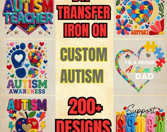 200+ Autism Awareness Dtf Transfer For T-Shirt, Ready to Press T-Shirt, Autism Teacher SPED Squad