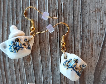 Pendientes, joyas para las orejas, jarra de leche, azucarero, pendientes colgantes, joyas divertidas