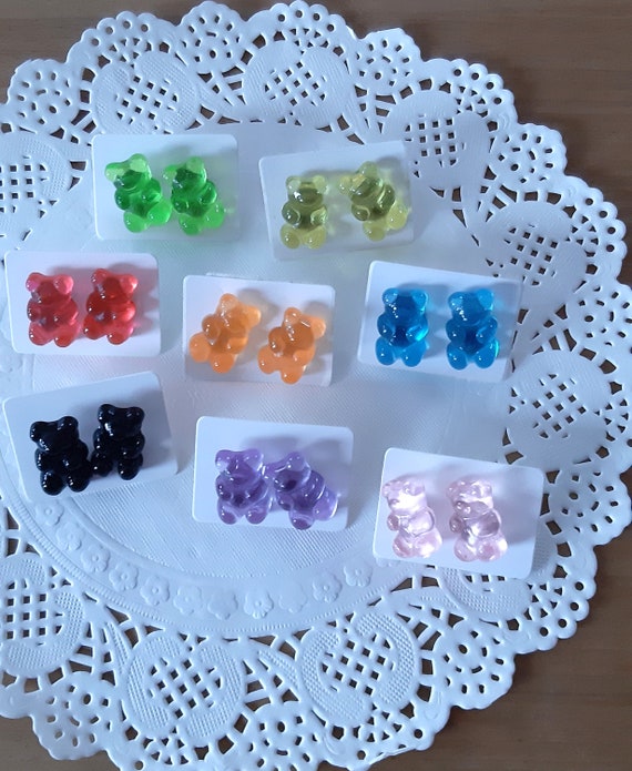 Ohrstecker Gummibären bunte Ohrringe Süßigkeiten Ohrschmuck
