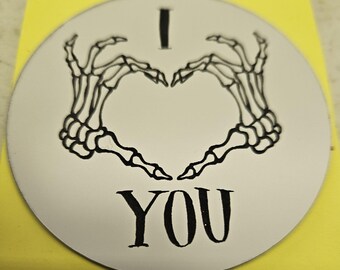 Till Death Do Us Art – Skeleton Heart Magnet or Keychain | Gothic Love Gift
