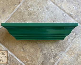 Vintage 80's Hunter Green Wood Composite Moulding Style Wall Shelf 12 x 4 x 2.75"