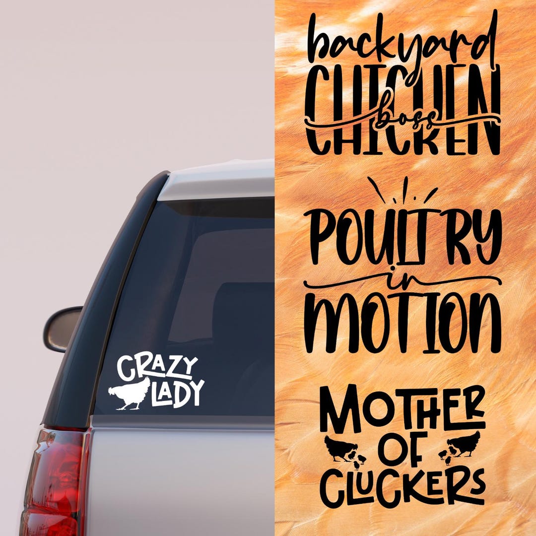 Chicken Lady Car Decal – Funny Chicken Mom Sticker - Etsy