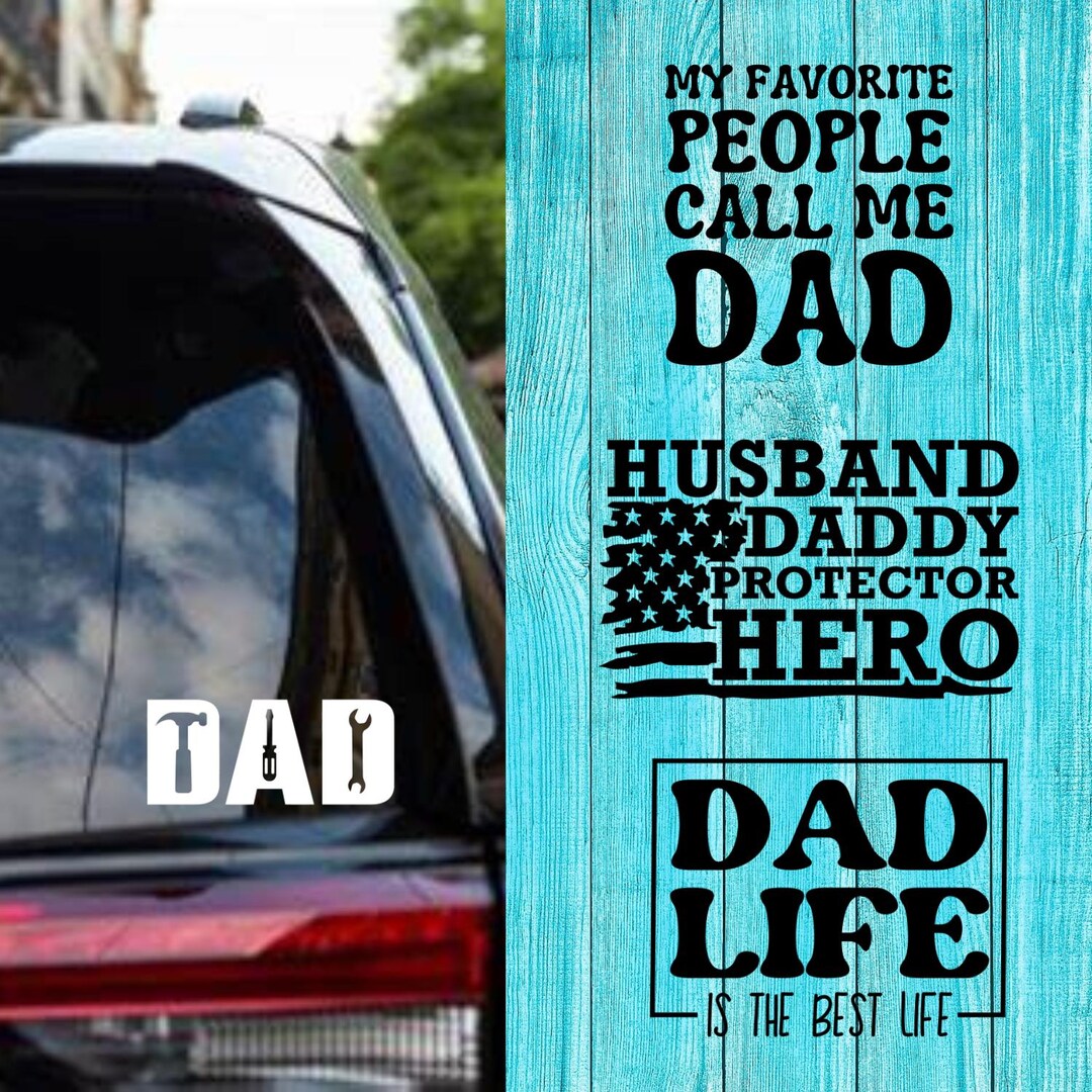 Funny Dad Car Decal | Dad Life Vinyl Sticker | Waterproof Car Decal for ...