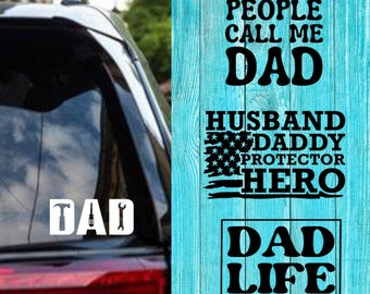 Funny Dad Car Decal | Dad Life Vinyl Sticker | Waterproof Car Decal for Dads