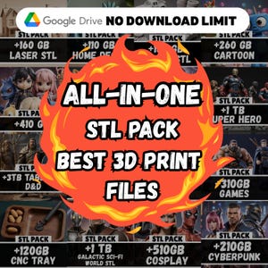 90,000+ 3D Model STL Files: Mega Pack for 3D Printing (Instant Download, 90TB Access)