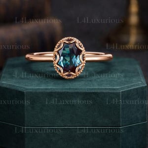 Antique unique engagement ring, Alexandrite June Birthstone, Promise Proposal  Ring by L4LUXURIOUS