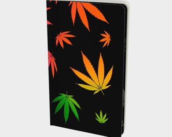 Notebook (small) - HEMP LEAVES