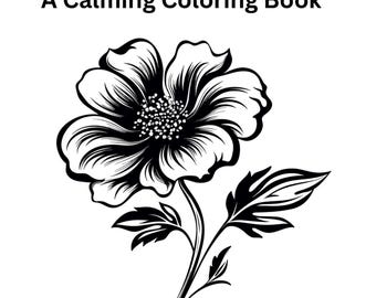 Quiet Bloom – Libro da colorare per adulti in formato PDF / Pagine da colorare floreali minimaliste / Download immediato