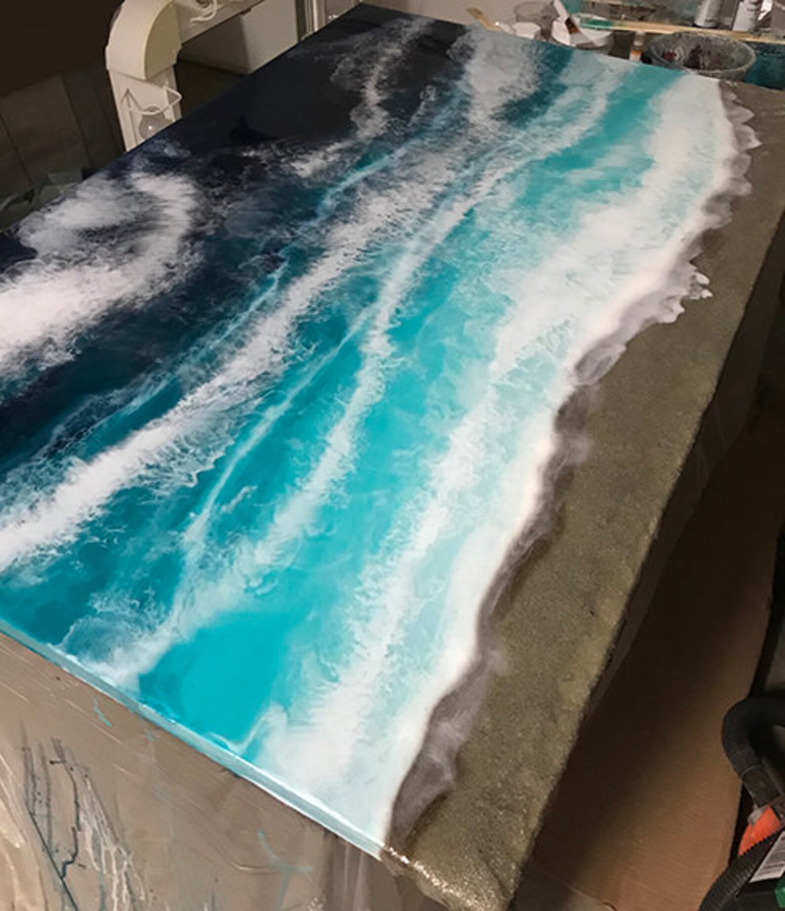 Epoxy Resin Beach Artwork With Real Sand Etsy