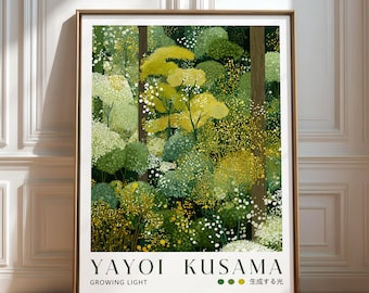Yayoi Kusama Growing Light Print | Forest Botanical Wall Art | Exhibition Poster
