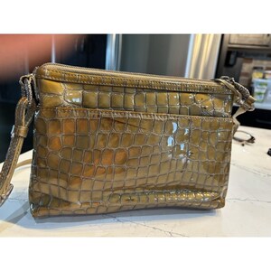 Brighton Barbados Beige Patent Leather Crossbody Adjustable Handbag image 4