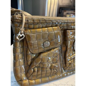 Brighton Barbados Beige Patent Leather Crossbody Adjustable Handbag image 3