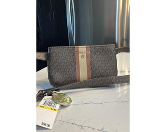 MK Signature Belt Bag Fanny Pack Brown L/XL Waist Gold Logo NWT