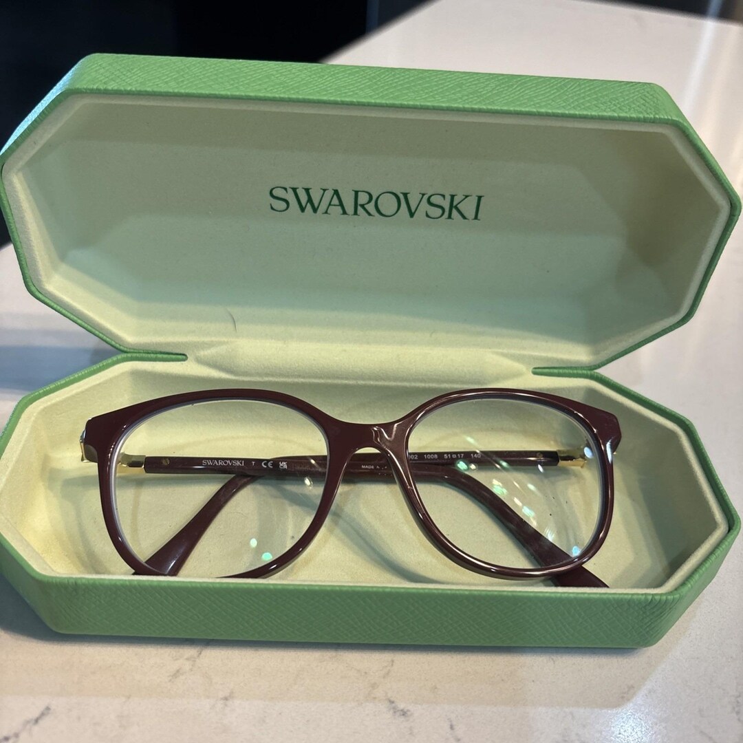 Swarovski Authentic Eyeglasses Frames SK 2002 1008 Maroon / Jeweled 51 ...