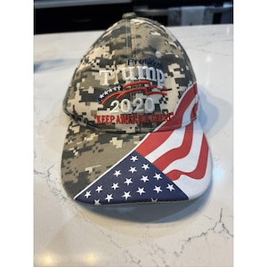 Trump Camo 2020 Keep America Great Baseball Cap Trucker Hat Hook and Loop Back image 1