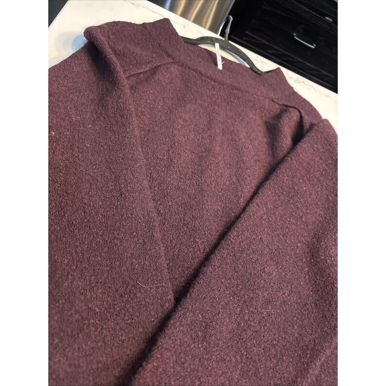 Free People Burgundy Oversized Tunic Sweater Womens SZ Large image 6