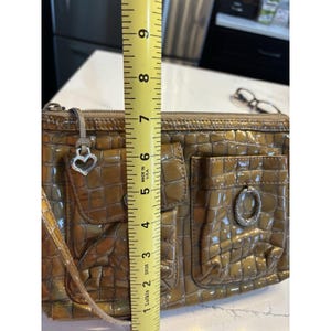 Brighton Barbados Beige Patent Leather Crossbody Adjustable Handbag image 5