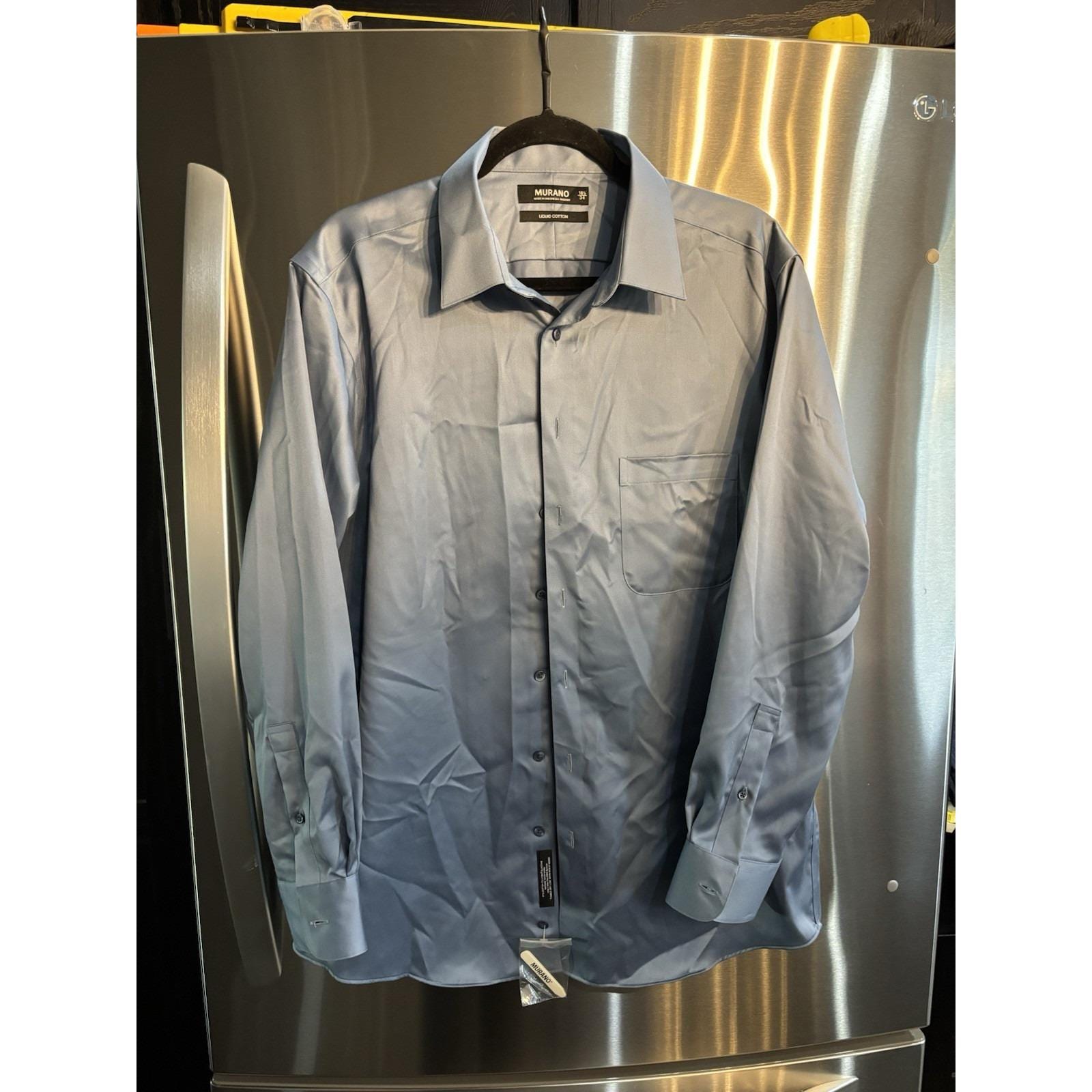 murano dress shirts MURANO Blue Liquid Cotton Dress Shirt