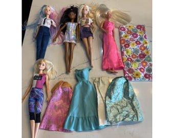 Barbie Doll Lot Of 6 Figures with Clothing Mattel Vintage