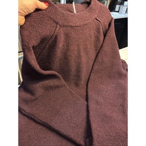Free People Burgundy Oversized Tunic Sweater Womens SZ Large image 7