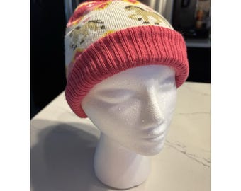 John Deere Toddler Knit Winter Beanie Hat - pink/Pom, Horses