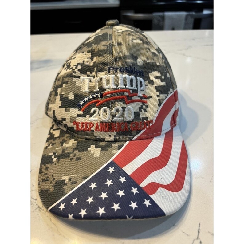Trump Camo 2020 Keep America Great Baseball Cap Trucker Hat Hook and Loop Back image 5