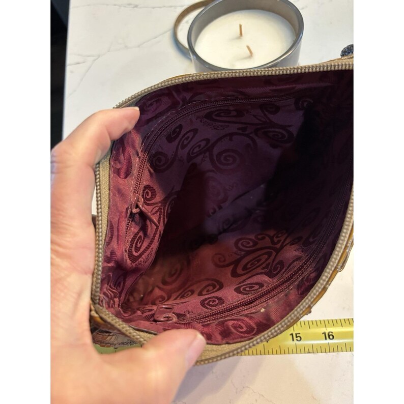 Brighton Barbados Beige Patent Leather Crossbody Adjustable Handbag image 6