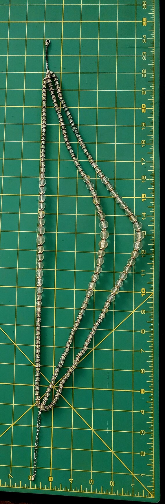 Multiple Strand Clear and Silvertone Bead Vintage… - image 6