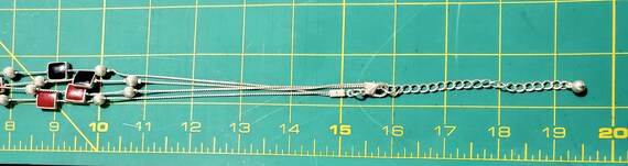 Red and Black Rectangular and Square Bead Long Ne… - image 6