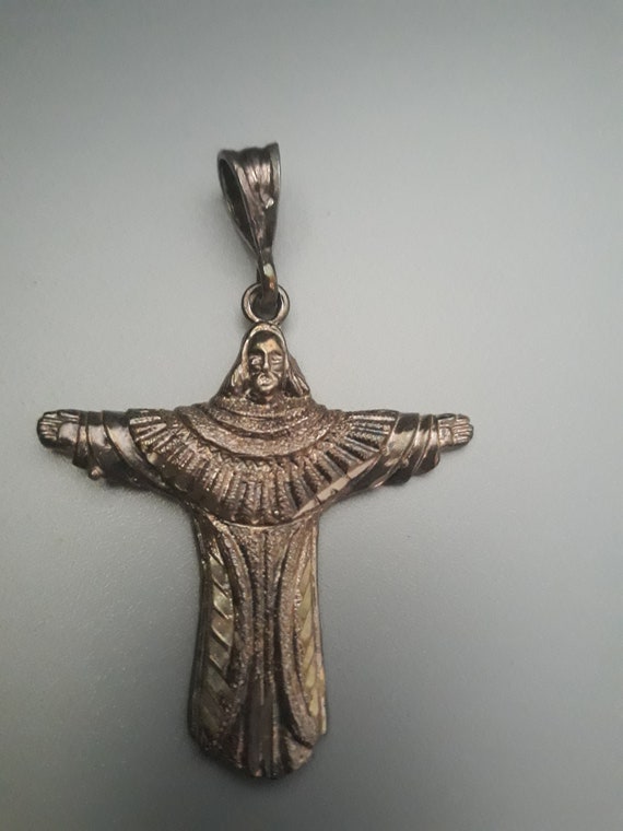 925 Sterling Silver Jesus Pendant - image 1