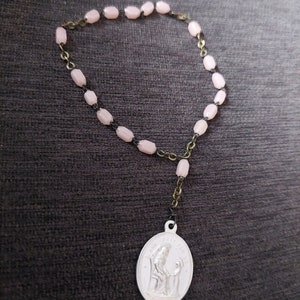 Vintage Pink Rosary Bracelet. Made in France