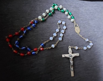 Vintage Multi Colored Bead Rosary