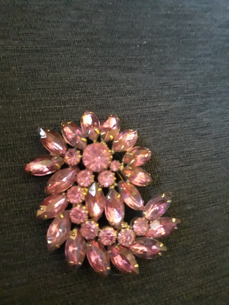 Vintage Pink Rhinestone Pin