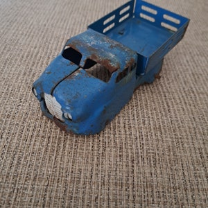 Vintage Blue Pressed Steel Stake Toy Truck