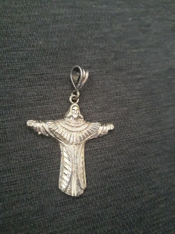 925 Sterling Silver Jesus Pendant - image 3