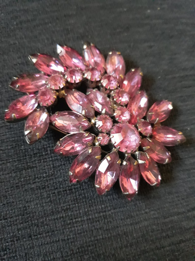Vintage Pink Rhinestone Pin