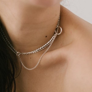 Sterling silver choker, statement necklace, Roseta choker image 1